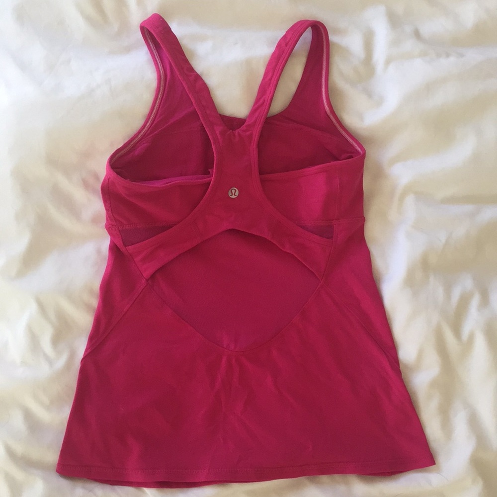 Pink lululemon exercise top